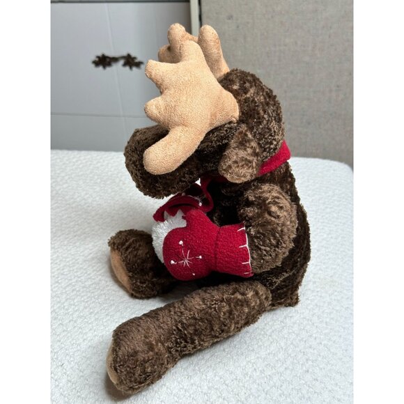 Wish Pets Joey Moose Snowball Plush Toy Stuff Animal Red Mittens Scarf 2004 Gift - Picture 2 of 4